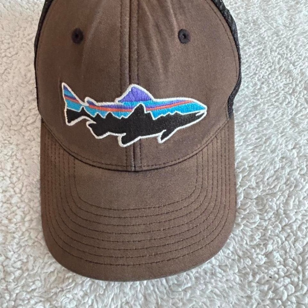 Patagonia Trucker Hat Mem Gray Fitz Roy Trout LoPro Adjustable‎ SnapBack Cap